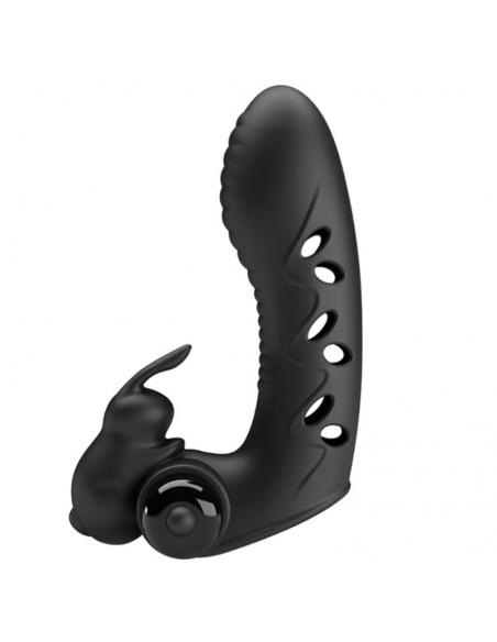 PRETTY LOVE - VANCE FUNDA DEDO VIBRADOR CONEJO NEGRO