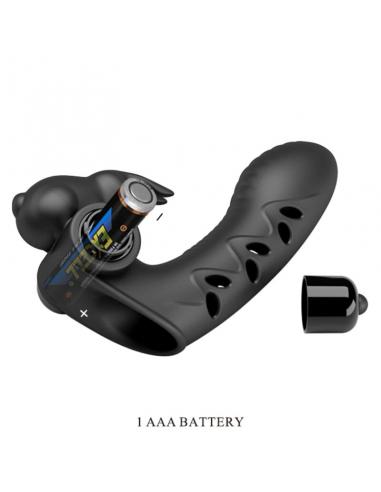 PRETTY LOVE - VANCE FUNDA DEDO VIBRADOR CONEJO NEGRO