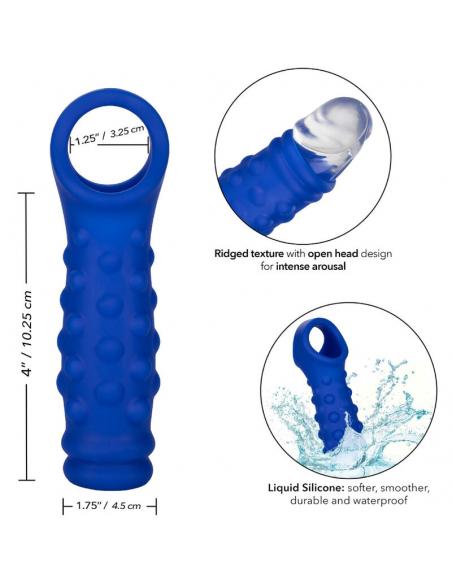 CALEXOTICS - ADMIRAL BEADED FUNDA PENE SILICONA LÃQUIDA AZUL