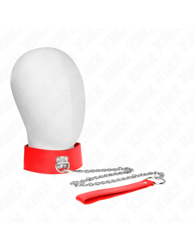 KINK - COLLAR CON CORREA 65 CM ANCHO ROJO AJUSTABLE 33.5-41 CM X 5 CM