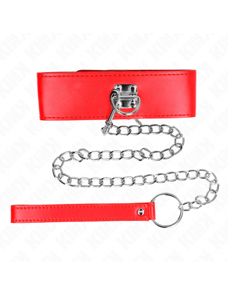 KINK - COLLAR CON CORREA 65 CM ANCHO ROJO AJUSTABLE 33.5-41 CM X 5 CM