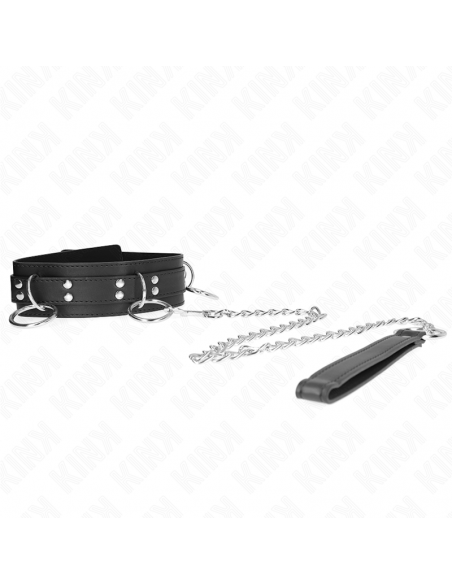 KINK - COLLAR CON CORREA 80 CM ESCLAVITUD 3 ANILLOS 53 X 5 CM