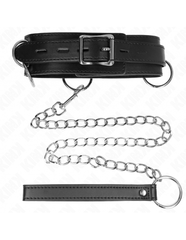 KINK - COLLAR CON CORREA 80 CM ESCLAVITUD 3 ANILLOS 53 X 5 CM