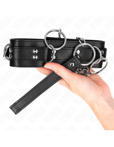 KINK - COLLAR CON CORREA 80 CM ESCLAVITUD 3 ANILLOS 53 X 5 CM