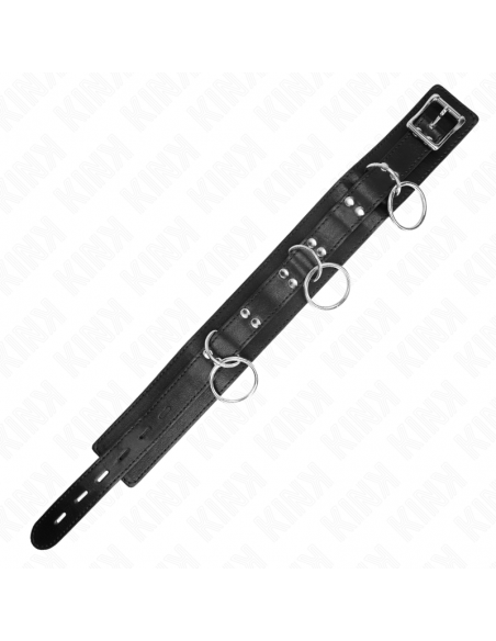 KINK - COLLAR CON CORREA 80 CM ESCLAVITUD 3 ANILLOS 53 X 5 CM