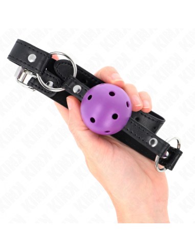 KINK - MORDAZA DE BOLA 4.5 CM MORADO DURA HUECA 63.5 X 2 CM