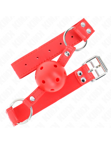 KINK - MORDAZA DE BOLA 4.5 CM DURA HUECA ROJO COMPLETA 62 x 2 CM