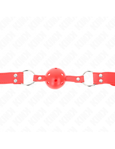 KINK - MORDAZA DE BOLA 4.5 CM DURA HUECA ROJO COMPLETA 62 x 2 CM