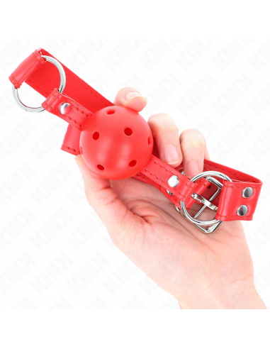 KINK - MORDAZA DE BOLA 4.5 CM DURA HUECA ROJO COMPLETA 62 x 2 CM