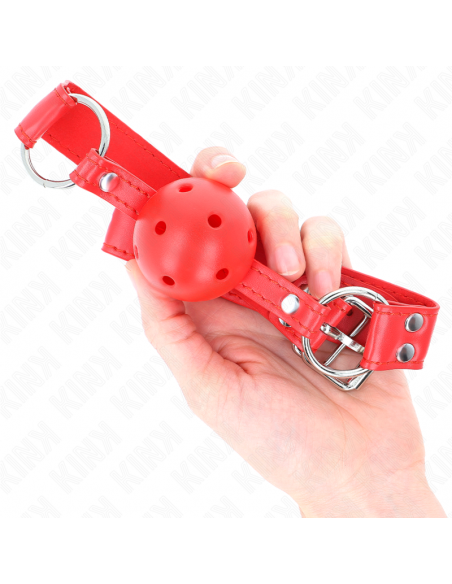 KINK - MORDAZA DE BOLA 4.5 CM DURA HUECA ROJO COMPLETA 62 x 2 CM