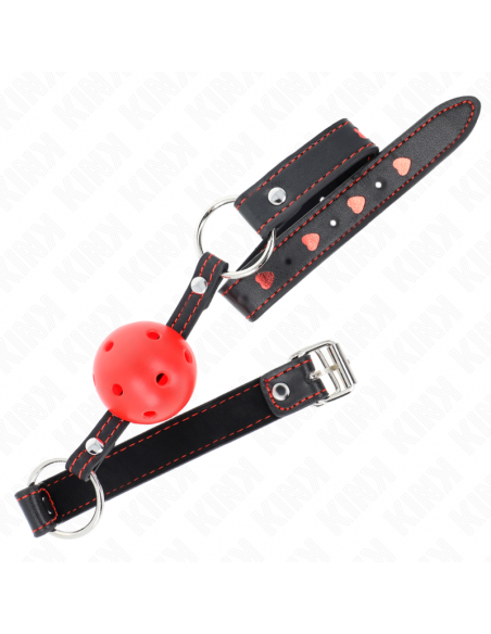 KINK - MORDAZA DE BOLA 4.5 CM ROJA DURA HUECA MODELO 2 65 x 2.5 CM