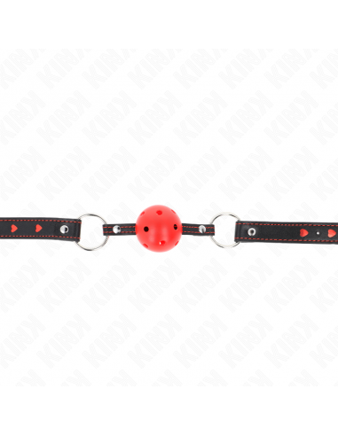 KINK - MORDAZA DE BOLA 4.5 CM ROJA DURA HUECA MODELO 2 65 x 2.5 CM