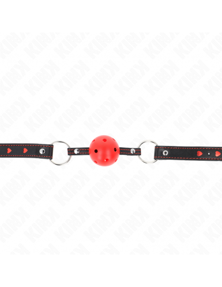 KINK - MORDAZA DE BOLA 4.5 CM ROJA DURA HUECA MODELO 2 65 x 2.5 CM