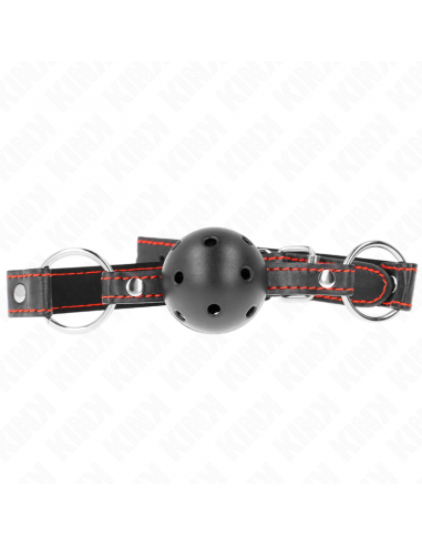 KINK - MORDAZA DE BOLA 4.5 CM NEGRA DURA HUECA MODELO 2 65 x 2.5 CM
