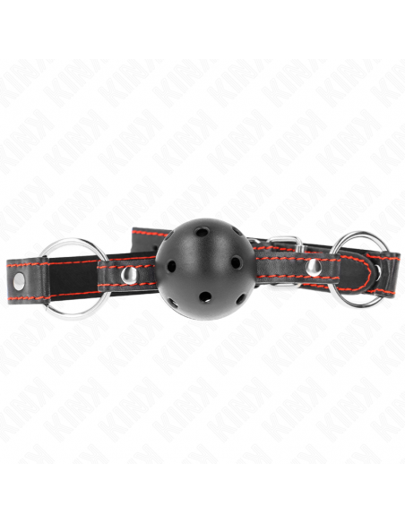 KINK - MORDAZA DE BOLA 4.5 CM NEGRA DURA HUECA MODELO 2 65 x 2.5 CM