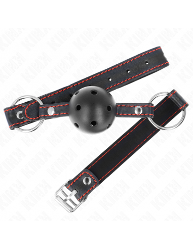 KINK - MORDAZA DE BOLA 4.5 CM NEGRA DURA HUECA MODELO 2 65 x 2.5 CM