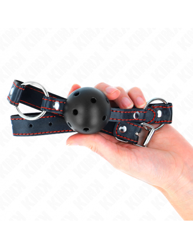 KINK - MORDAZA DE BOLA 4.5 CM NEGRA DURA HUECA MODELO 2 65 x 2.5 CM