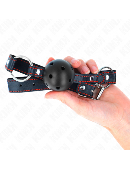 KINK - MORDAZA DE BOLA 4.5 CM NEGRA DURA HUECA MODELO 2 65 x 2.5 CM