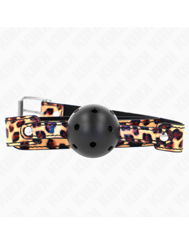 KINK - MORDAZA DE BOLA 4.5 CM TRANSPIRABLE LEOPARDO 65 x 2.5 CM