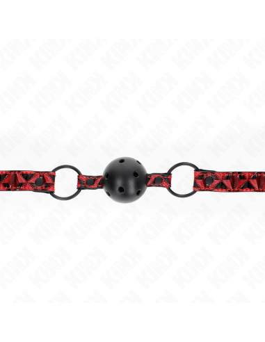 KINK - MORDAZA DE BOLA 4.5 CM CON PATRÃN DE DIAMANTE MODELO 2 64.5 CM AJUSTABLE 42- 60 CM