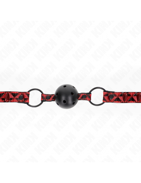 KINK - MORDAZA DE BOLA 4.5 CM CON PATRÃN DE DIAMANTE MODELO 2 64.5 CM AJUSTABLE 42- 60 CM