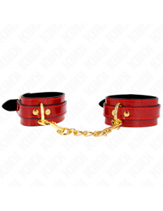 KINK - MUÃEQUERAS JOANNA ANGEL ROJO AJUSTABLE CON CADENA DORADO 16.5-26 CM X 4 CM