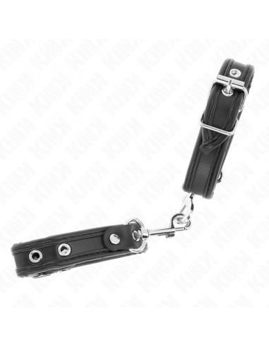KINK - MUÃEQUERAS MINI NEGRO CON TACHUELAS AJUSTABLE 16-22 CM X 2 CM