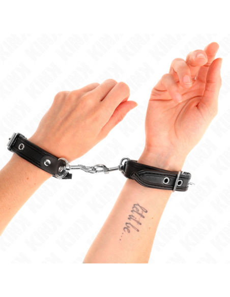 KINK - MUÃEQUERAS MINI NEGRO CON TACHUELAS AJUSTABLE 16-22 CM X 2 CM