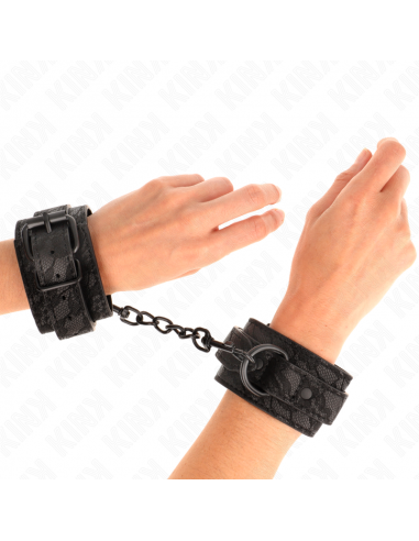 KINK - MUÃEQUERAS DE ENCAJE AJUSTABLE NEGRO 19-26 CM