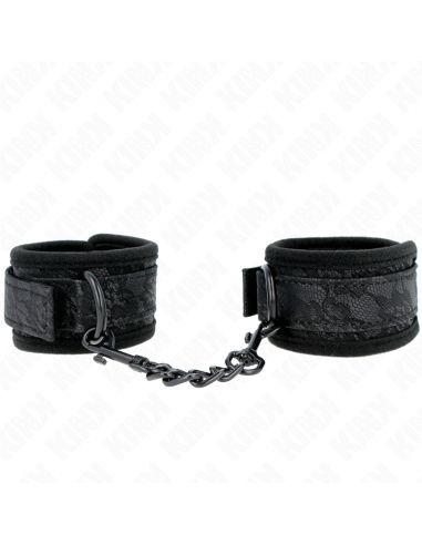KINK - MUÃEQUERAS DE ENCAJE Y NEOPRENO AJUSTABLE NEGRO 20-29 CM X 5 CM