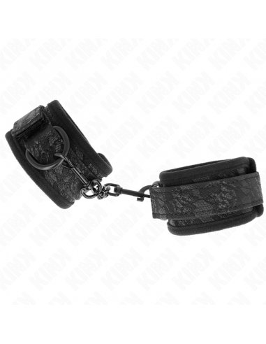 KINK - MUÃEQUERAS DE ENCAJE Y NEOPRENO AJUSTABLE NEGRO 20-29 CM X 5 CM