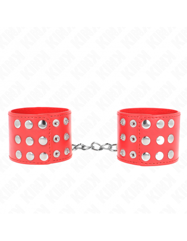 KINK - MUÃEQUERAS CON CIERRE A PRESIÃN AJUSTABLE ROJO 19-24 CM X 5.5 CM