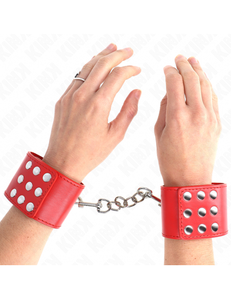 KINK - MUÃEQUERAS CON CIERRE A PRESIÃN AJUSTABLE ROJO 19-24 CM X 5.5 CM