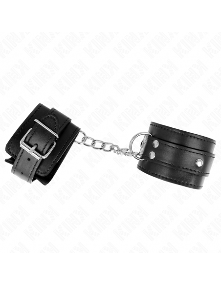 KINK - MUÃEQUERAS CON 3 ANILLAS EN D AJUSTABLE NEGRO 17.5-25 CM X 6 CM