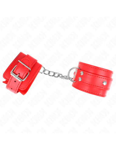 KINK - MUÃEQUERAS CON 3 ANILLAS EN D AJUSTABLE ROJO 17.5-25 CM X 6 CM