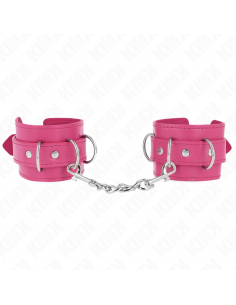 KINK - MUÃEQUERAS CON 3 ANILLAS EN D AJUSTABLE ROSA 17.5-25 CM X 6 CM