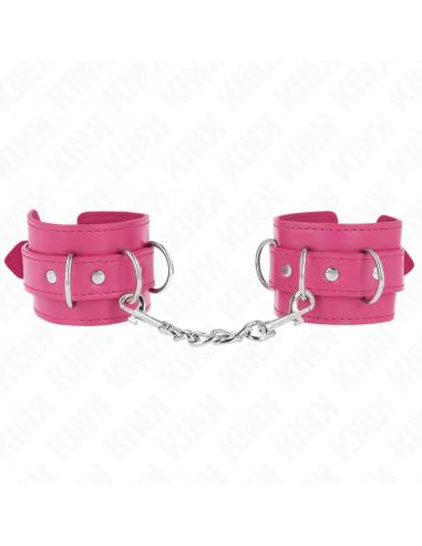 KINK - MUÃEQUERAS CON 3 ANILLAS EN D AJUSTABLE ROSA 17.5-25 CM X 6 CM