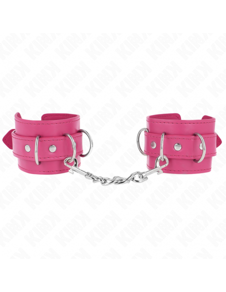KINK - MUÃEQUERAS CON 3 ANILLAS EN D AJUSTABLE ROSA 17.5-25 CM X 6 CM