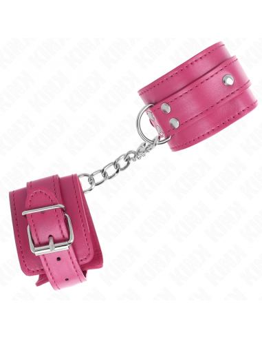 KINK - MUÃEQUERAS CON 3 ANILLAS EN D AJUSTABLE ROSA 17.5-25 CM X 6 CM