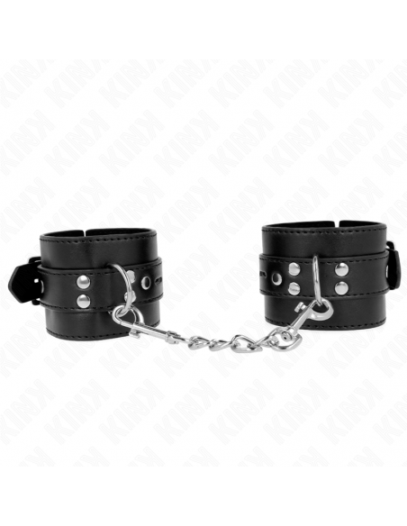 KINK - MUÃEQUERAS NEGRO CON CORREA NEGRO AJUSTABLE 17-28 CM X 6 CM