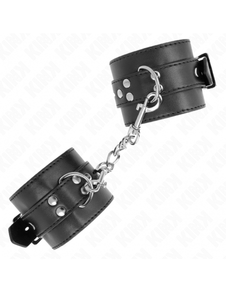 KINK - MUÃEQUERAS NEGRO CON CORREA NEGRO AJUSTABLE 17-28 CM X 6 CM