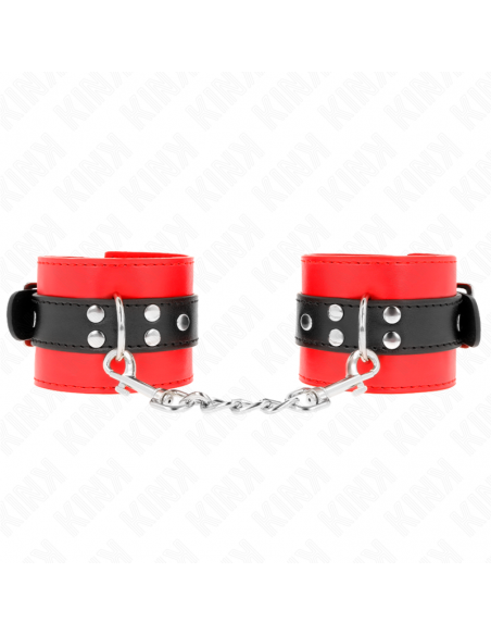 KINK - MUÃEQUERAS ROJO CON CORREA NEGRO AJUSTABLE 17-28 CM X 6 CM