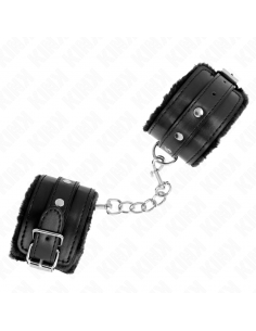 KINK - MUÃEQUERAS FORRADAS PREMIUM NEGRO CON CORREA NEGRO AJUSTABLE 17-29 CM X 6 CM 2