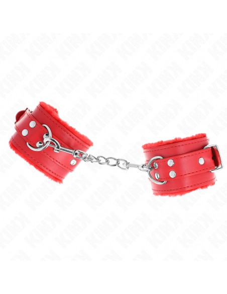 KINK - MUÃEQUERAS FORRADAS ROJO CON CORREA ROJO AJUSTABLE 20-29 CM X 5.5 CM