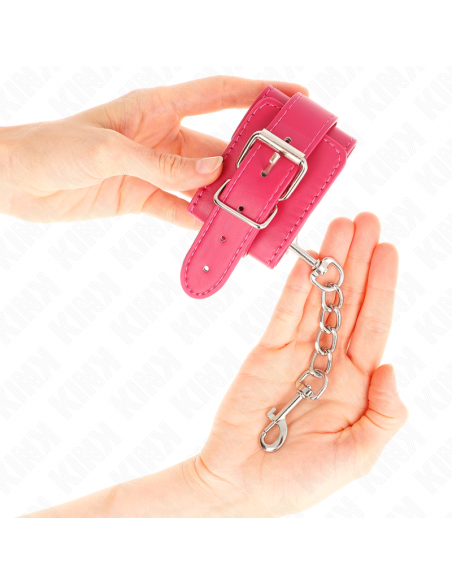 KINK - MUÃEQUERAS FUCSIA CON DETALLES EN FUCSIA AJUSTABLE 20-28 CM X 5.5 CM