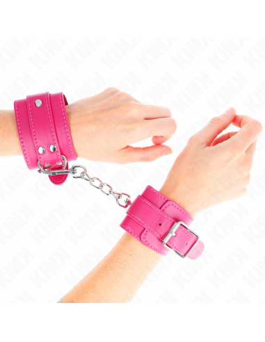 KINK - MUÃEQUERAS FUCSIA CON DETALLES EN FUCSIA AJUSTABLE 20-28 CM X 5.5 CM