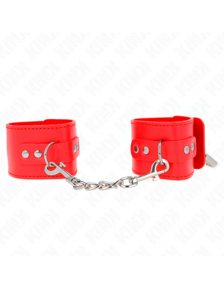 KINK - MUÃEQUERAS CON CIERRE CANDADO ROJO AJUSTABLE 16-23 CM X 5.5 CM
