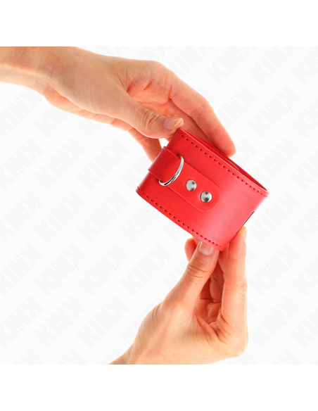 KINK - MUÃEQUERAS CON CIERRE CANDADO ROJO AJUSTABLE 16-23 CM X 5.5 CM