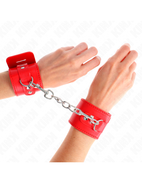 KINK - MUÃEQUERAS CON CIERRE CANDADO ROJO AJUSTABLE 16-23 CM X 5.5 CM