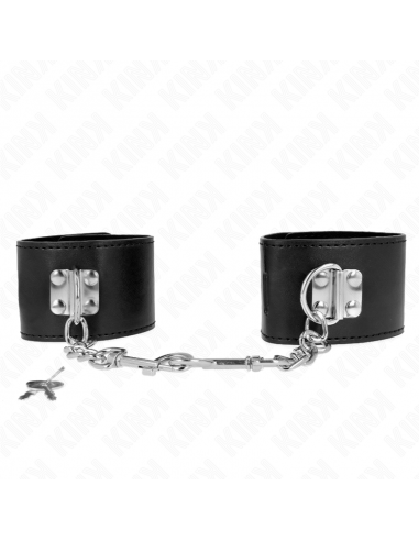 KINK - MUÃEQUERAS CON CIERRE CANDADO NEGRO AJUSTABLE 16-23 CM X 5.5 CM